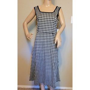Sleeveless Jumper Dress Black&White Check Pockets Womans Sz M DRAPER & JAMES